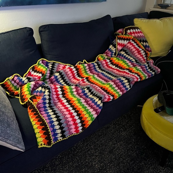 Vintage multicolored afgan. - Picture 5 of 5